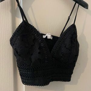 Love tree. textured lace crop top